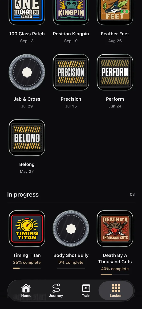 Further down, each patch you're working on shows how complete it is, with a small bar under the percentage.